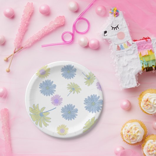 Assiettes en papier Fleurs délicates (Fête)