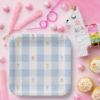 Assiettes en papier Fleurs sauvages Baby Shower