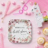 Assiettes en papier Fleurs sauvages bohème rose po (Fête)