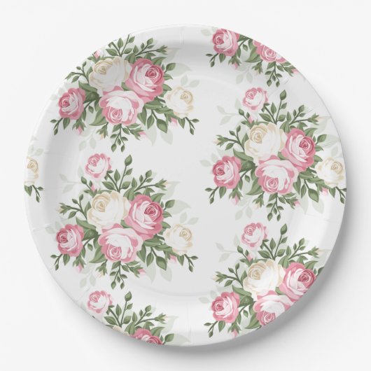 Assiettes en papier - Floral (Devant)