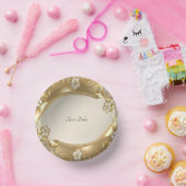 Assiettes en papier floral doré orné (Fête)