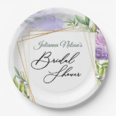 Assiettes en papier floral pourpre (Devant)
