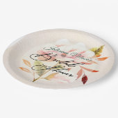 Assiettes en papier floral rose (Angle)