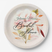 Assiettes en papier floral rose (Devant)