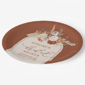 Assiettes en papier floral terracotta bohème pour (Angle)