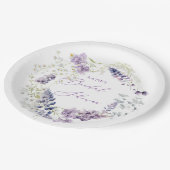 Assiettes en papier floral violet et lavande (Angle)
