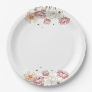 Assiettes en Papier Florales pour Enterrement de V