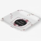 Assiettes en papier florales rose gold et noir élé (Angulaire)