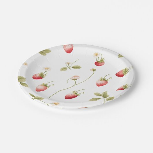 Assiettes en papier fraise douce aux fruits rouges (Angle)