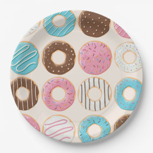 Assiettes en Papier Gâteau Donut Baby Shower Félic