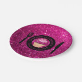 Assiettes en papier gâteaux cupcake pailletées fau (Angle)