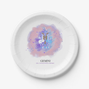 Assiettes en papier Gémeaux - Astrologie à l'aquar