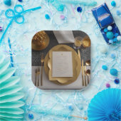 Assiettes en papier Glamour Or (Fête)