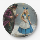 Assiettes en papier grand format Winter Alice (Devant)