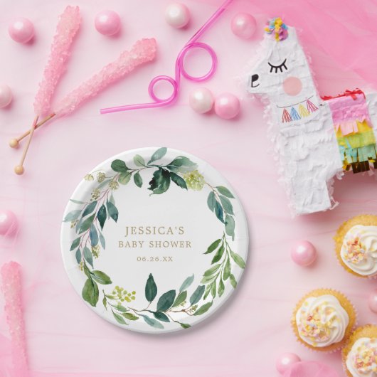 Assiettes en papier Greenery Rustique (Fête)