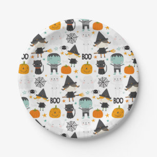 Assiettes en papier Halloween mignonnes