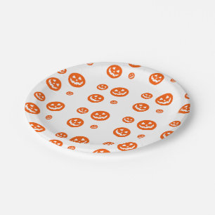 Assiettes en Papier Halloween Mignonnes et Effraya