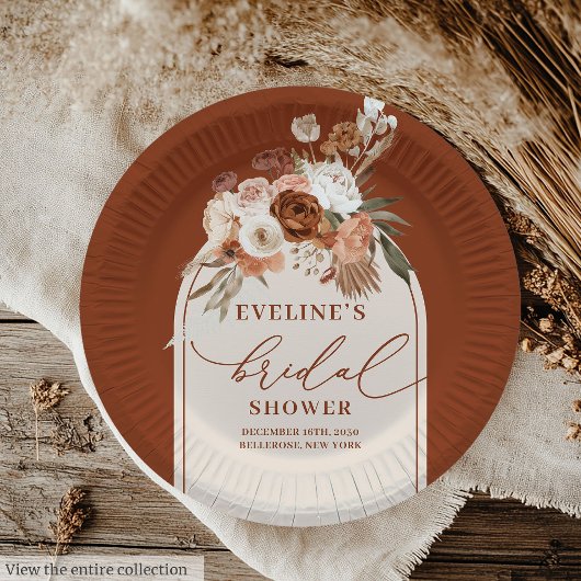 Assiettes en papier herbe des Pampas Terracotta po