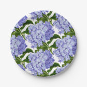 Assiettes en papier - Hortensias bleus (Devant)