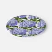 Assiettes en papier - Hortensias bleus (Angle)