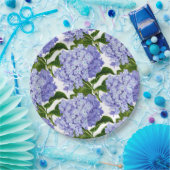 Assiettes en papier - Hortensias bleus (Fête)