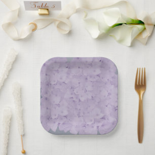 Assiettes en papier Hortensias Mauves