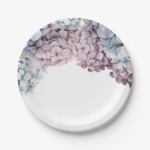 Assiettes en papier Hydrangea pour Baby Shower