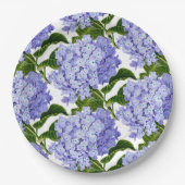 Assiettes en papier - Hydrangeas bleus (Devant)