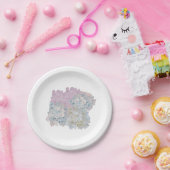 Assiettes en papier Hydrangeas Pastel (Fête)