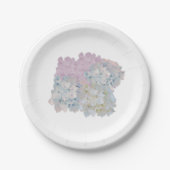 Assiettes en papier Hydrangeas Pastel (Devant)