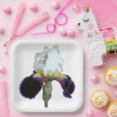 Assiettes en papier Iris violet et blanc (Fête)