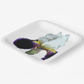 Assiettes en papier Iris violet et blanc (Angulaire)