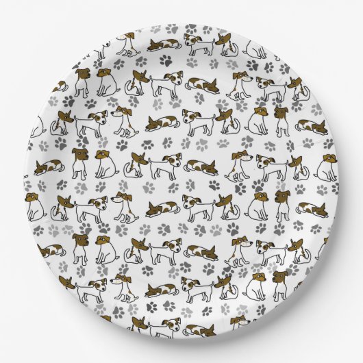 Assiettes en papier Jack Russell (Devant)