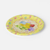 Assiettes en papier jaune Pâques poussin (Angle)