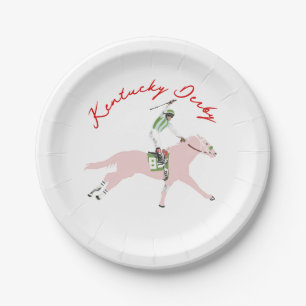Assiettes en papier Jockey de cheval de Derby du K