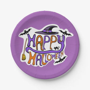 Assiettes en papier Joyeux Halloween