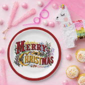 Assiettes en papier Joyeux Noël (Fête)