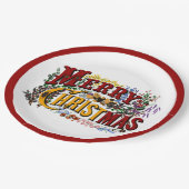 Assiettes en papier Joyeux Noël (Angle)