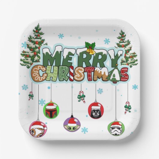 Assiettes en Papier Joyeux Noël (Recto)