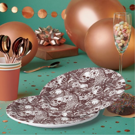 Assiettes en papier Jungle Skulls (Multi)