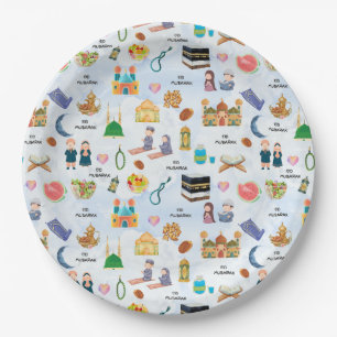 Assiettes en papier Kids Eid Mubarak – Islamiques