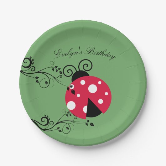 Assiettes en papier Ladybug botanique (Devant)