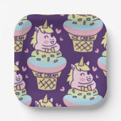 Assiettes en Papier Licorne Fière Douce (Recto)