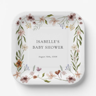 Assiettes en papier Little Wildflower pour anniver