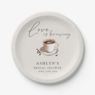 Assiettes en Papier Love is Brewing Bridal Shower