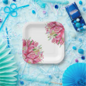 Assiettes en papier - Lys roses (Fête)