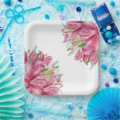 Assiettes en papier - Lys roses (Fête)