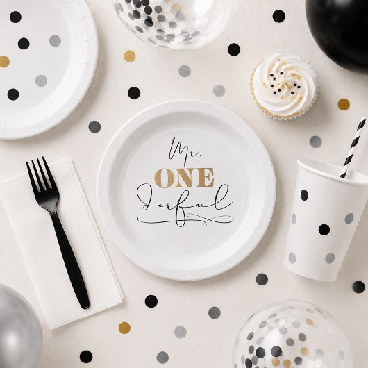 Assiettes en papier M. Onederful