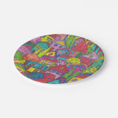 Assiettes en papier maison colorées (Angle)