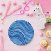 Assiettes en papier Marble Bleu (Fête)